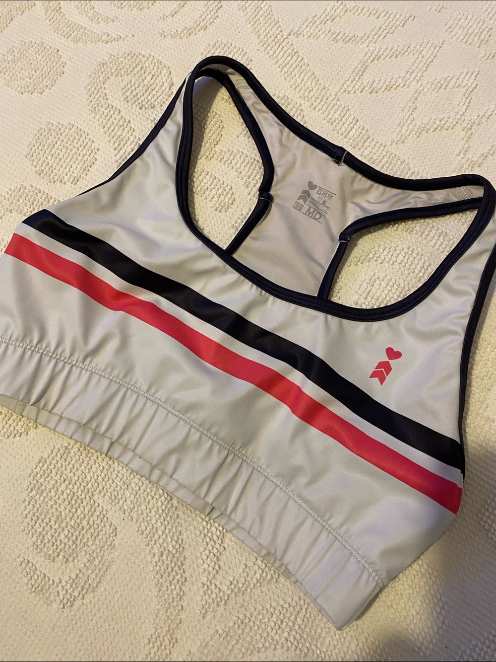Coeur  Sports Bra with Red & Black Stripes